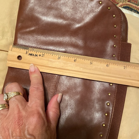 Tall tan leather boots, NEW, side, zipper.  Gibson Latimer size 8 - Picture 7 of 8